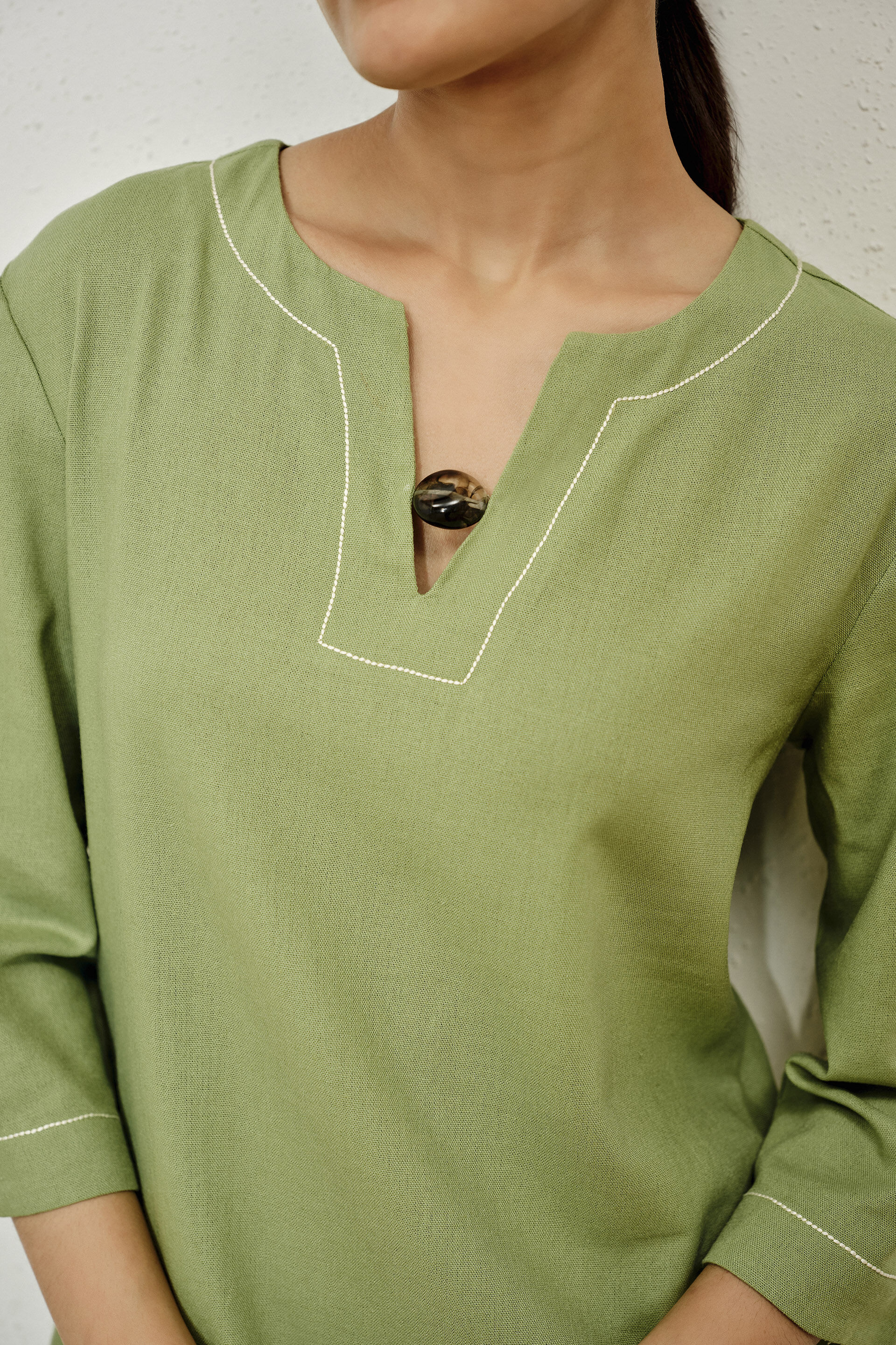 Solid Shift Dress in Sage Green, Sage Green, image 4